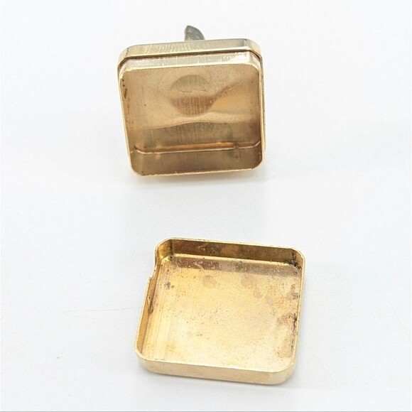 Destino 12 Karat Gold Filled Hickok Cufflinks with Ruby and Green Cabochon Gems - Picture 3 of 9